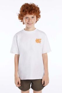 Детская хлопковая футболка Guess, белый