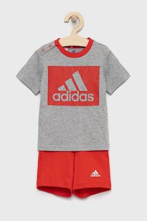 Детский спортивный костюм adidas из хлопка, красный