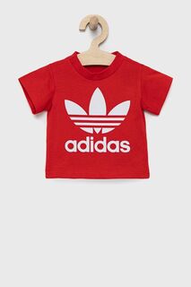 Детская хлопковая футболка adidas Originals HE2189, красный