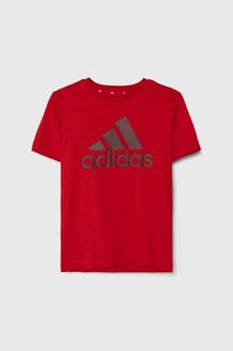 Детская хлопковая футболка adidas, красный