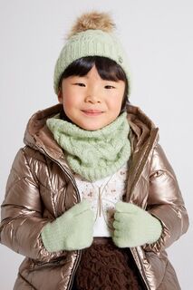 Шапка Mayoral, шарф и детские перчатки., зеленый