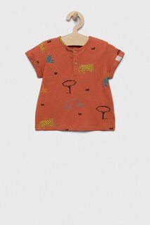 Хлопковая детская футболка United Colors of Benetton, коричневый