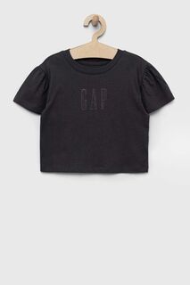 Детская хлопковая футболка GAP, серый