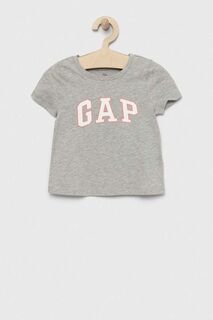Детская хлопковая футболка GAP, серый