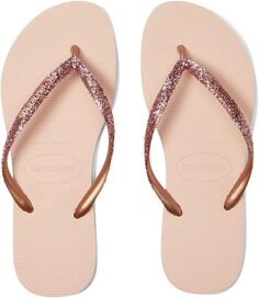 Шлепанцы Slim Glitter II Flip Flop Sandal Havaianas, цвет Ballet Rose/Golden Blush