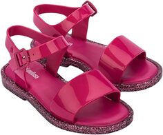 Сандалии на плоской подошве Mar Sandal Mini Melissa, цвет Pink/Pink Glitter
