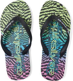 Шлепанцы Molokai Art Quiksilver, цвет Black/Pink/Blue