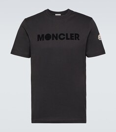 Футболка из хлопкового джерси Moncler, черный