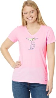 Dry Day Martini с коротким рукавом Crusher-Lite Vee Life is Good, цвет Seashell Pink