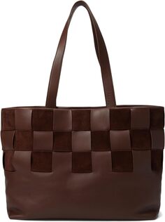 Сумка-тоут Basketweave из кожи и замши Madewell, цвет Chocolate Raisin