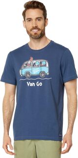 Кот в шляпе Футболка Van Go с короткими рукавами Crusher Life is Good, цвет Darkest Blue