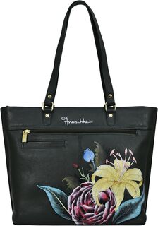 Большая сумка-тоут с молнией 698 Anuschka, цвет Vintage Floral