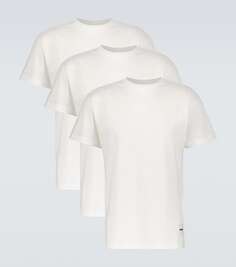 Комплект из трех хлопковых футболок. Jil Sander, белый