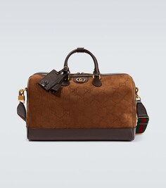 Кожаная спортивная сумка gg Gucci, коричневый