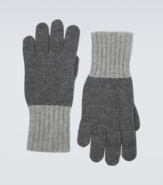 Шерстяные перчатки Thom Browne, серый