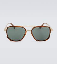 Солнцезащитные очки-авиаторы Zegna, коричневый