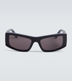 Прямоугольные солнцезащитные очки Balenciaga, черный