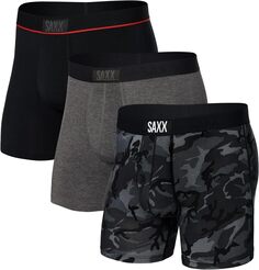 Комплект трусов-боксеров Vibe, 3 шт. SAXX UNDERWEAR, цвет Wood Camo/Graphite Heather/Black