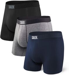 Комплект трусов-боксеров Vibe, 3 шт. SAXX UNDERWEAR, цвет Black/Grey/Blue