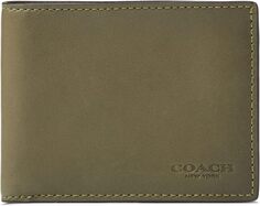 Кошелек Slim Bifold in Sport Calf COACH, цвет Army Green