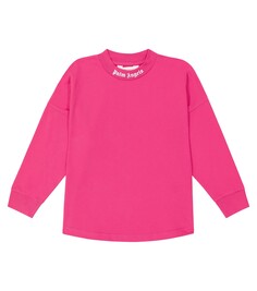 Толстовка из хлопкового джерси с логотипом Palm Angels Kids, розовый