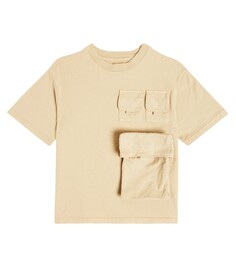 Футболка le bolso, хлопковая футболка карго Jacquemus Enfant, бежевый