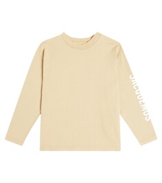 Футболка le manches longues, хлопковая футболка Jacquemus Enfant, бежевый