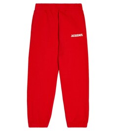 Спортивные брюки le для бега из хлопкового флиса Jacquemus Enfant, красный