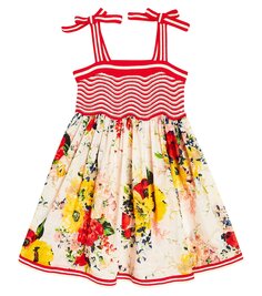 Легкое хлопковое платье Zimmermann Kids, мультиколор