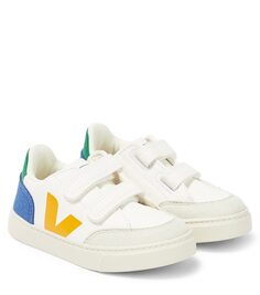 Кроссовки v-12 из бесхромированной кожи Veja Kids, белый