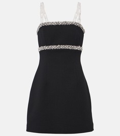 Мини-платье eva из крепа с декором Rebecca Vallance, черный