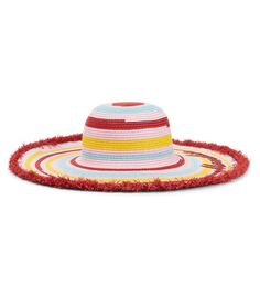 Полосатая шляпа от солнца с вышитым логотипом Monnalisa, мультиколор