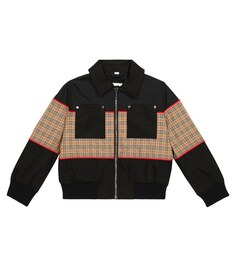 Пиджак в клетку в винтажном стиле Burberry Kids, мультиколор