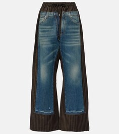 Широкие брюки с заниженной талией и джинсовой отделкой Jean Paul Gaultier, мультиколор