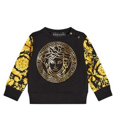 Хлопковая толстовка с принтом baby medusa Versace Kids, мультиколор