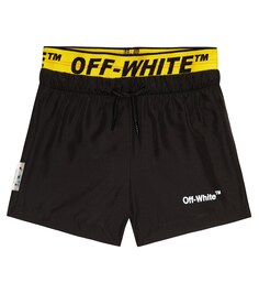 Детские плавки с логотипом Off-White Kids, черный