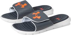 Сандалии Ignite 7 Slide Under Armour, цвет Pitch Gray/White/Orange Blast