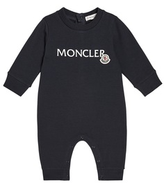 Детский комбинезон из смесового хлопка Moncler Enfant, синий