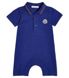 Детский хлопковый комбинезон Moncler Enfant, белый