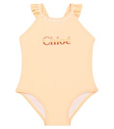 Детский купальник с рюшами Chloé Kids, розовый