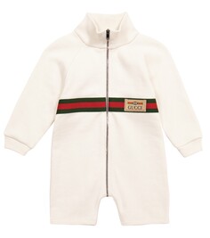 Детский хлопковый комбинезон Gucci Kids, белый