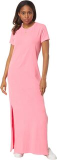 Платье макси с короткими рукавами и разрезом SUNDRY, цвет Pigment Hot Pink