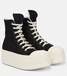 Джинсовые высокие кроссовки на платформе drkshdw Rick Owens, черный