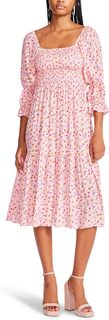 Шифоновое платье миди Ditsy Rose Betsey Johnson, цвет Almond Blossom