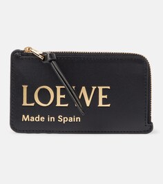 Кожаный кошелек для монет с логотипом Loewe, черный