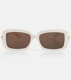Солнцезащитные очки прямоугольной формы с двойной буквой g Gucci, белый
