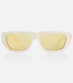 Прямоугольные солнцезащитные очки Bottega Veneta, белый