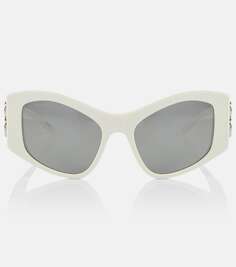 Солнцезащитные очки dynasty прямоугольной формы Balenciaga, белый