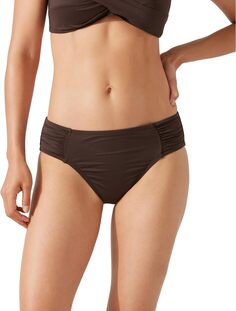 Плавки бикини с завышенной талией и боковыми сборками Pearl Tommy Bahama, цвет Double Chocolate