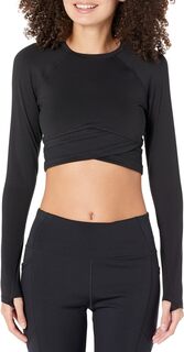 Топ на весь день с запахом на талии и длинными рукавами Sweaty Betty, черный